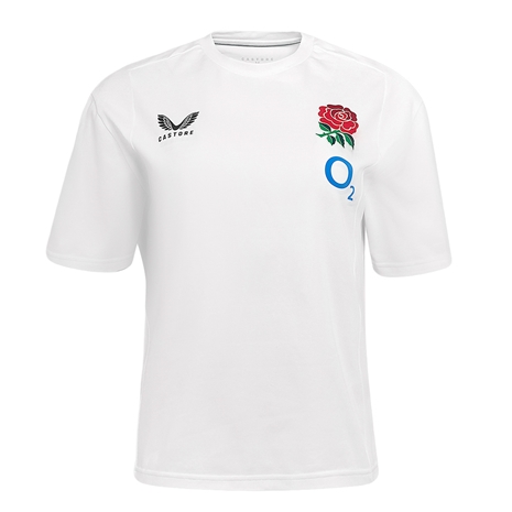 England Womens Travel Short Sleeve Tee 25-26 Bright White - Front
