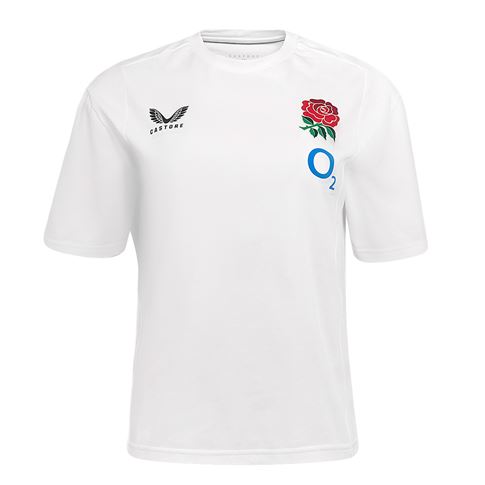England Womens Travel Short Sleeve Tee 25-26 Bright White - Front England Womens Travel Short Sleeve Tee 25-26 Bright White - Front