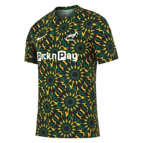 South Africa Springboks Mens Pre-Match Top 26/27 Gorge Green - Front View