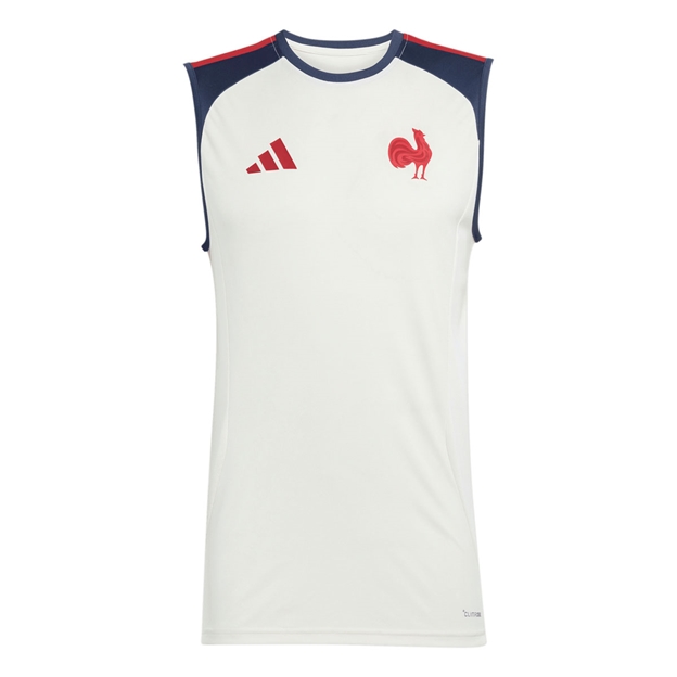 France Mens Training Vest 26/27 Cream White - Front View