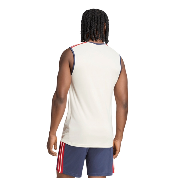 France Mens Training Vest 26/27 Cream White - Model Back View