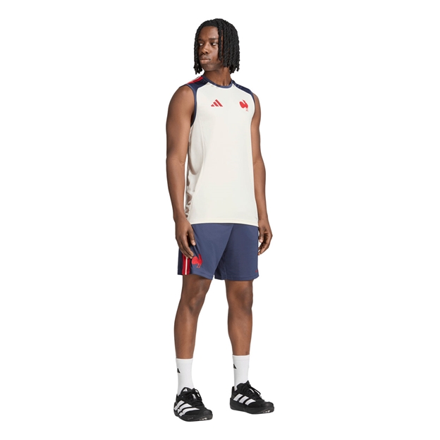 France Mens Training Vest 26/27 Cream White - Model Full View