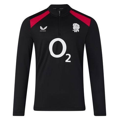 England Mens Performance Midlayer Top 26/27 Castore Black - Front