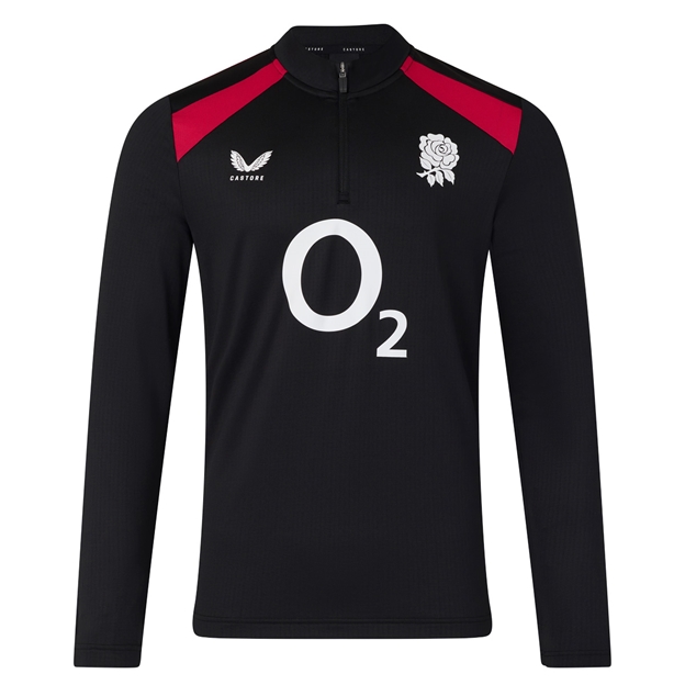 England Mens Performance Midlayer Top 26/27 Castore Black - Front