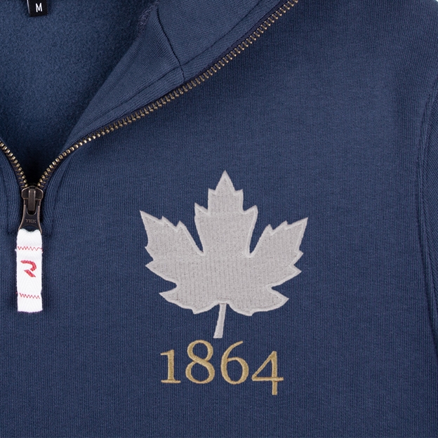 Canada 1864 Pure Cotton Half Zip Sweatshirt - Petrol Blue
