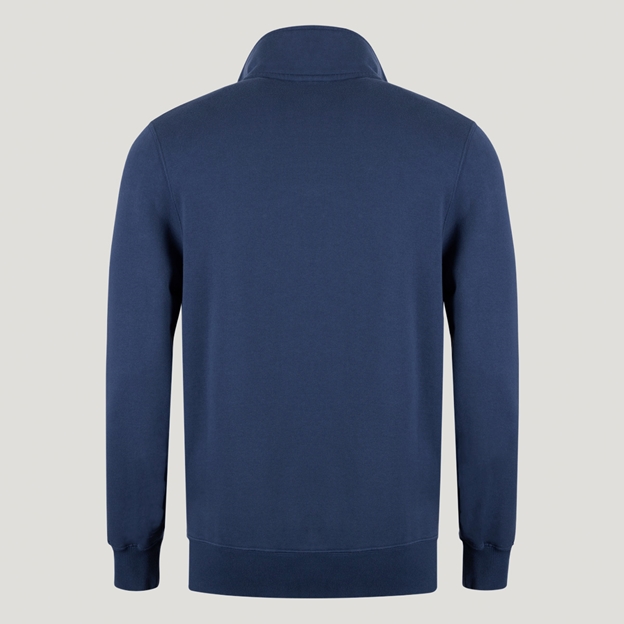 Australia 1899 Crest Adults Half Zip Cotton Sweatshirt Petrol Blue - Back View