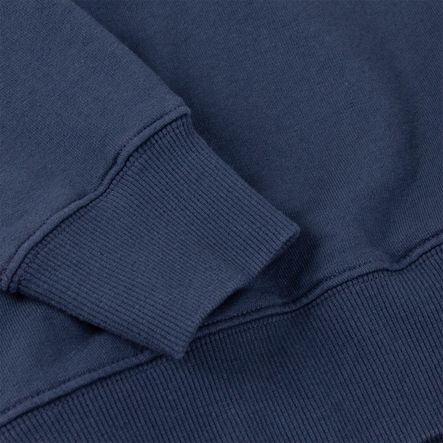 Australia 1899 Crest Adults Half Zip Cotton Sweatshirt Petrol Blue - Sleeve Close-up