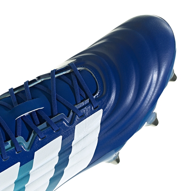 Adidas Adults Kakari RS Soft Ground Rugby Boots Team Royal Blue - Lacing Close-up