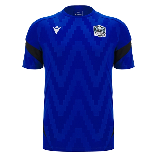 Glasgow Warriors Mens Training T-Shirt 25/26 Electric Blue Black - Front