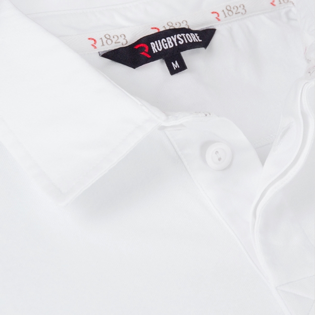 England 1871 Heritage Pure Cotton Rugby Shirt - Long Sleeve White
