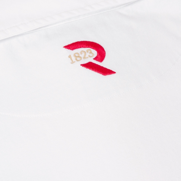 England 1871 Heritage Pure Cotton Rugby Shirt - Long Sleeve White