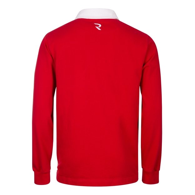 Rugby 1823 Mens Rugby Shirt Long Sleeve Red - Back View