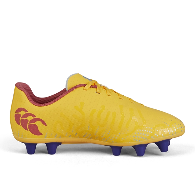 Canterbury Kids Speed Infinite Team Firm Ground Rugby Boots - Yellow