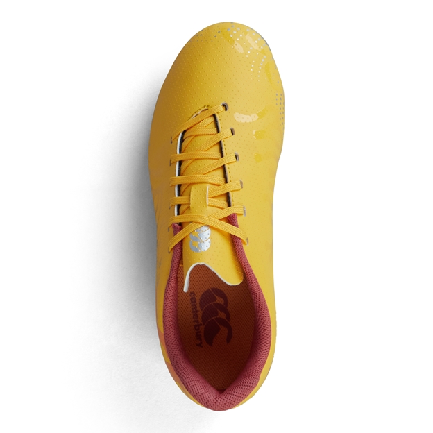 Canterbury Kids Speed Infinite Team Firm Ground Rugby Boots - Yellow