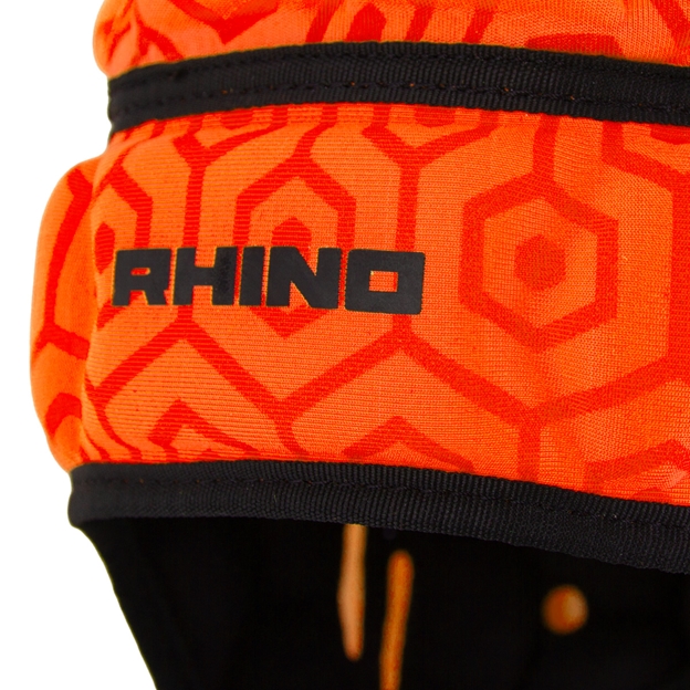 Rhino Kids Pro Headguard Orange - Logo Close-up