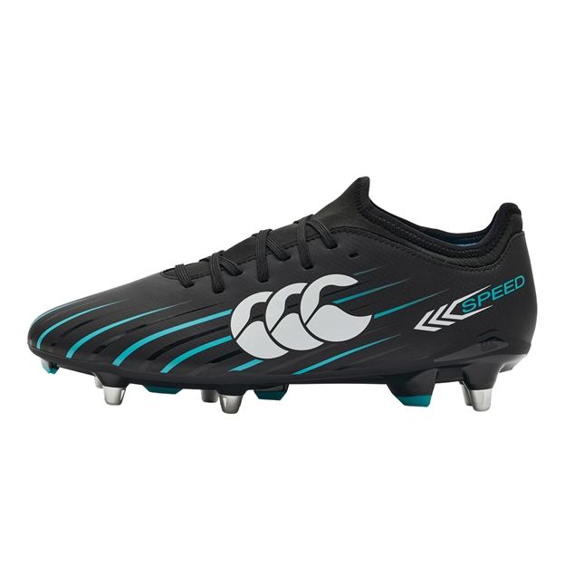 Canterbury Adults Speed Falcon 2.0 Team Soft Ground Rugby Boots Jet Black - Outstep View