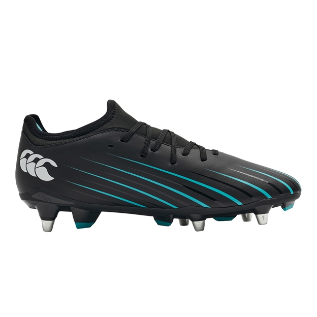 Canterbury Adults Speed Falcon 2.0 Team Soft Ground Rugby Boots Jet Black - Instep View