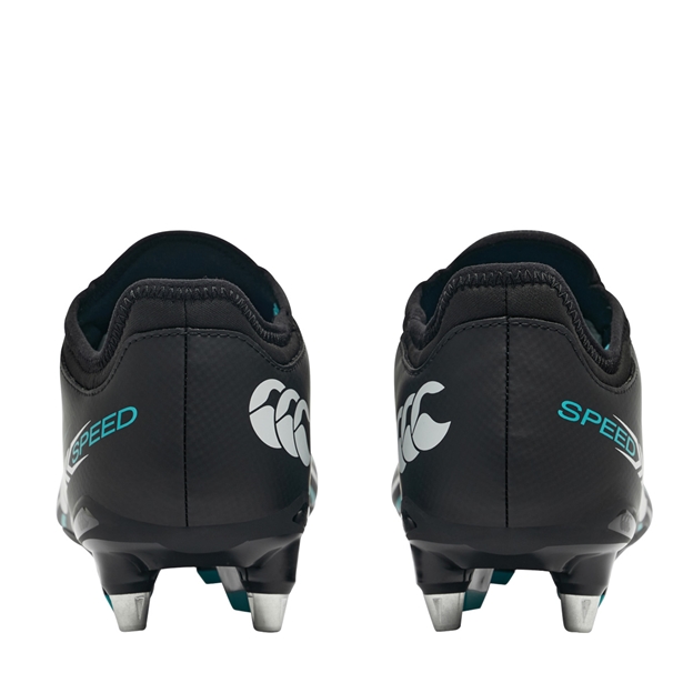 Canterbury Adults Speed Falcon 2.0 Team Soft Ground Rugby Boots Jet Black - Pair Back View