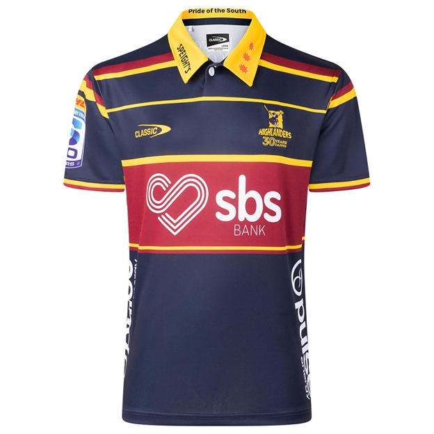 Highlanders Mens Home Rugby Shirt 2026 Navy - Front View