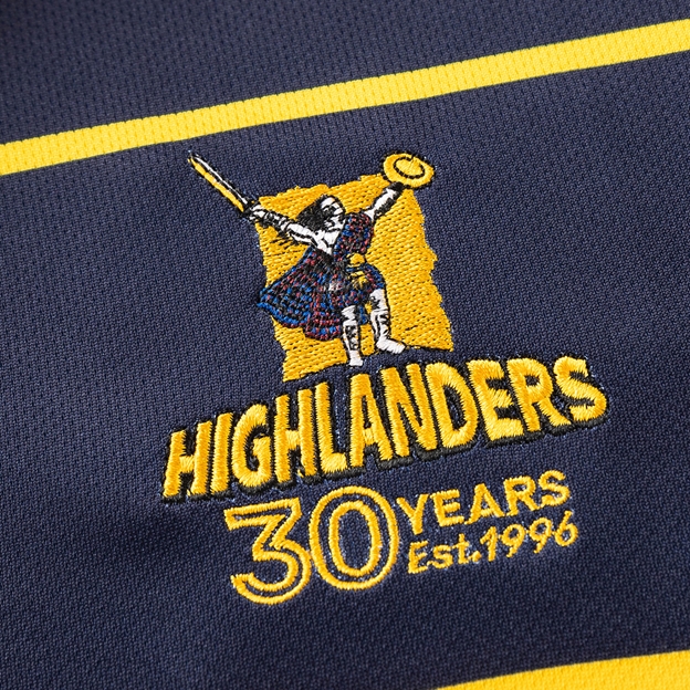 Highlanders Mens Home Rugby Shirt 2026 Navy - Highlanders Logo Close-up