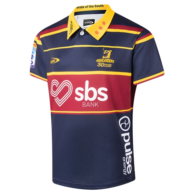 Highlanders Mens Home Rugby Shirt 2026 Navy - Side View