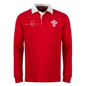 Womens World Cup Wales Adults Classic Heavyweight Rugby Shirt Red - Front