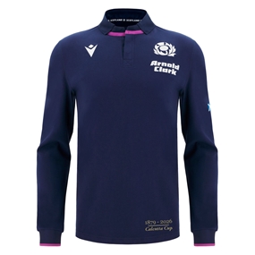 Scotland Mens Limited Edition Calcutta Cup Since 1879 Home Cotton Rugby Shirt 25/26 - Long Sleeve Navy