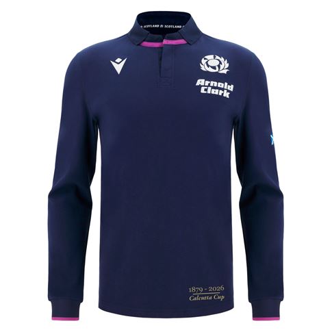 Scotland Mens Limited Edition Calcutta Cup Since 1879 Home Cotton Rugby Shirt 25/26 - Long Sleeve Navy