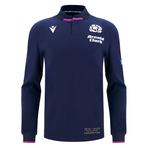 Scotland Mens Limited Edition Calcutta Cup Since 1879 Home Cotton Rugby Shirt 25/26 - Long Sleeve Navy