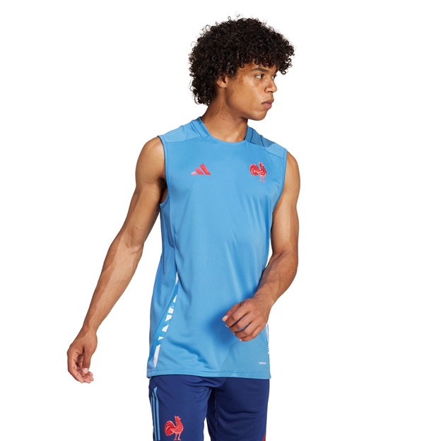 France adidas Mens Singlet - Focus Blue 2024 - Model Walking