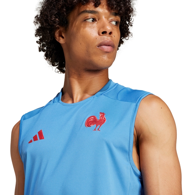 France adidas Mens Singlet - Focus Blue 2024 - Model Chest