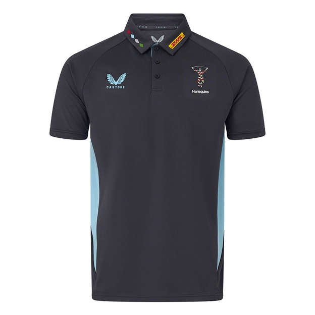 Harlequins Mens Presentation Polo 25/26 Ebony - Front