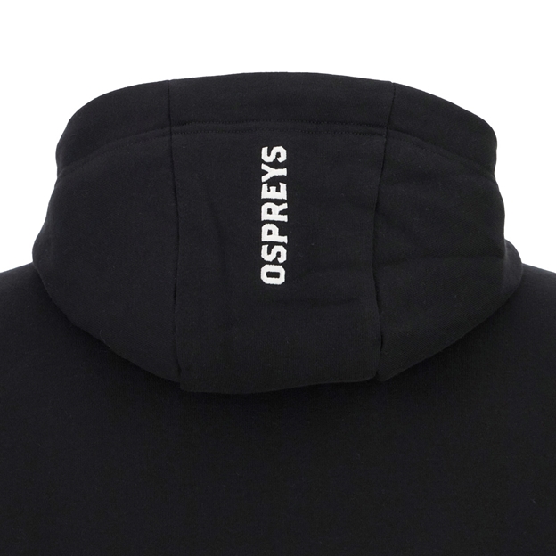 Ospreys Kids Travel Hoodie 25/26 Black - Hood Close-up