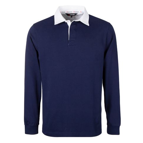 Rugby 1823 Mens Rugby Shirt Long Sleeve Navy - Front View