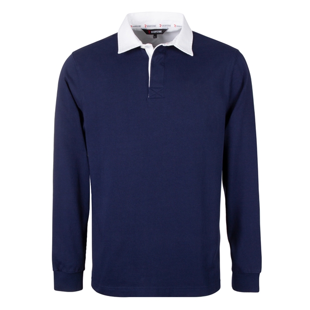 Rugby 1823 Mens Rugby Shirt Long Sleeve Navy - Front View