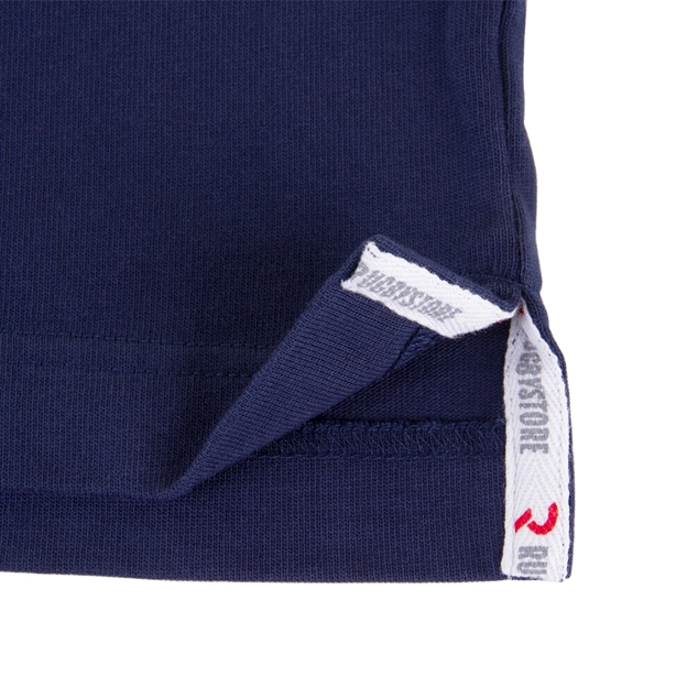 Rugby 1823 Mens Rugby Shirt Long Sleeve Navy - Hem Close-up