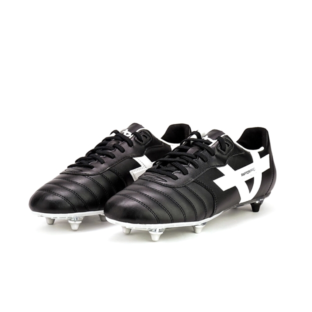 Oxen Adults Raptor Pro 6 Stud Soft Ground Rugby Boots Black - Pair