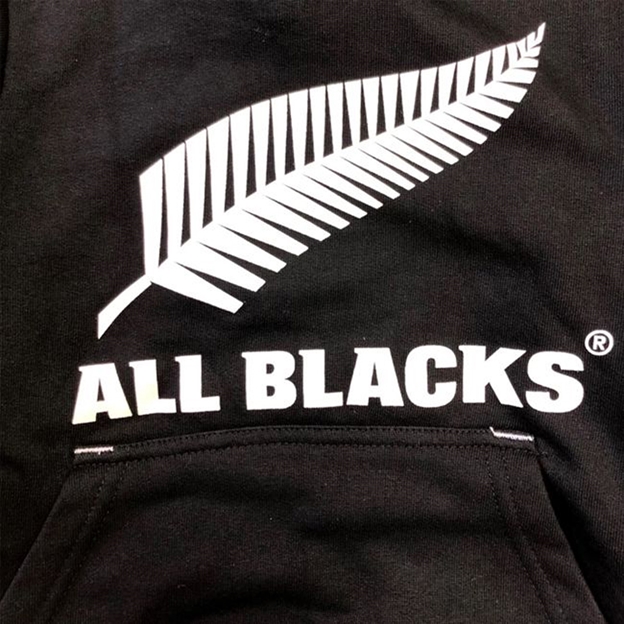 Kids All Blacks Pullover Hoodie Black - Logo