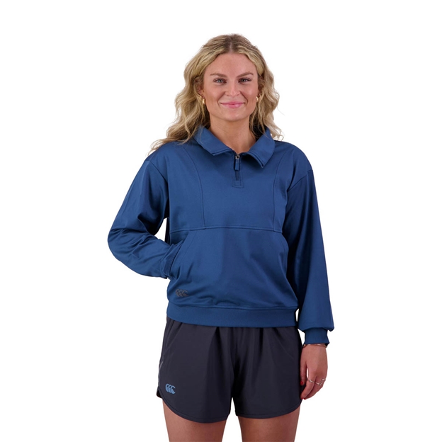 Canterbury Womens Tempo Quarter Zip Sweat Majolicia Blue - Model Front