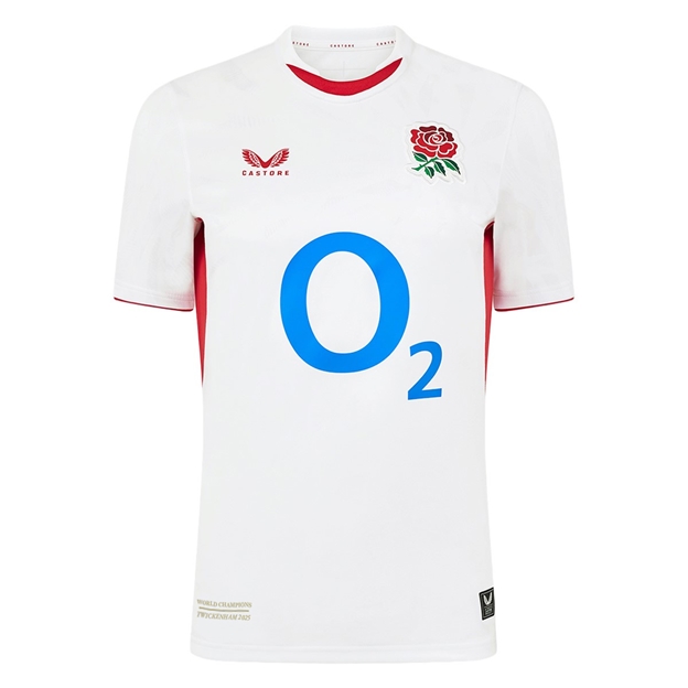 Womens World Cup Champions Red Roses Kids Home Rugby Shirt White - Front