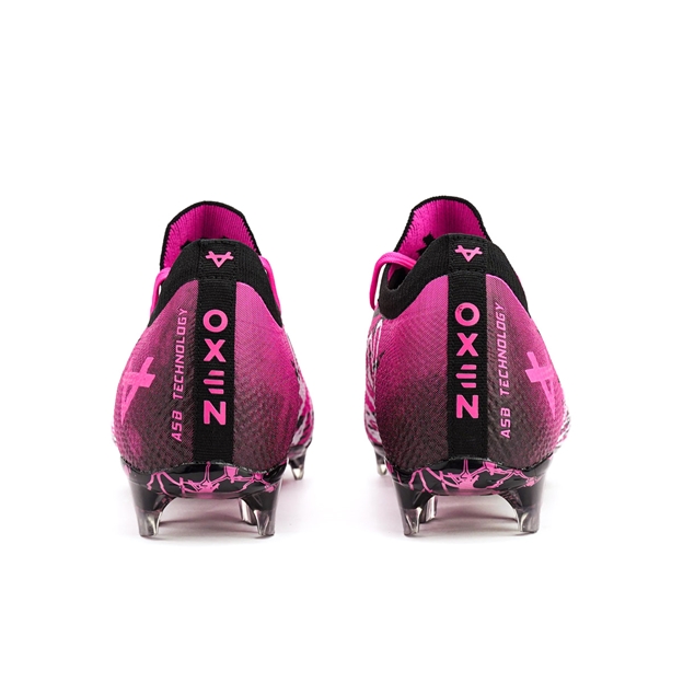 Oxen Adults Metasock Firm Ground Rugby Boots Pink/Black - Heel