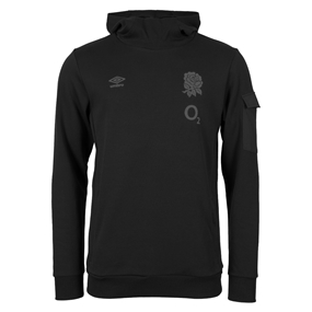 England Mens Presentation Hoodie Black 2025 - Front