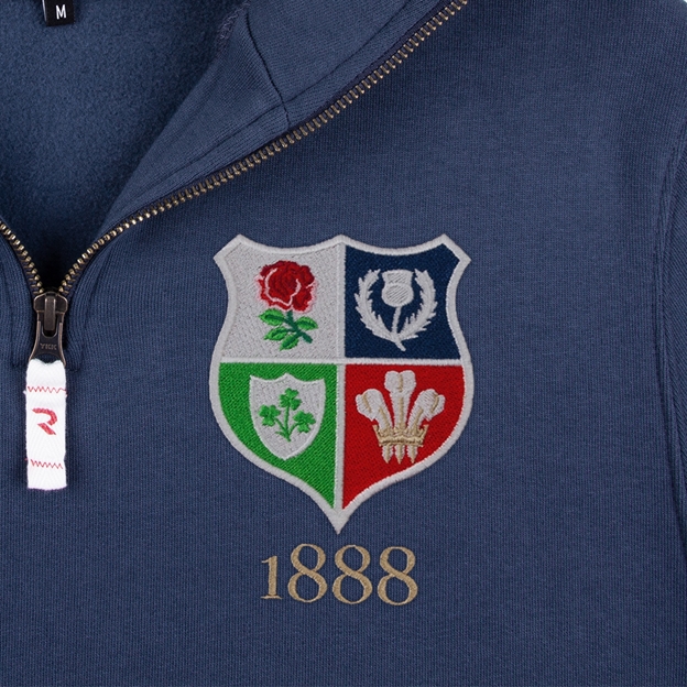 Lions1888 Pure Cotton Half Zip Sweatshirt - Petrol Blue