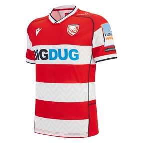 Gloucester Mens Home Rugby Shirt 25/26 Red - Front