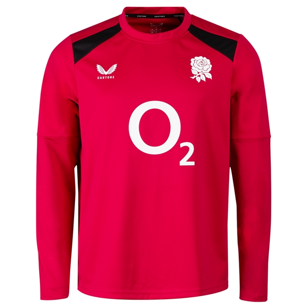England Adults Contact Drill Top 26/27 Persian Red - Front View