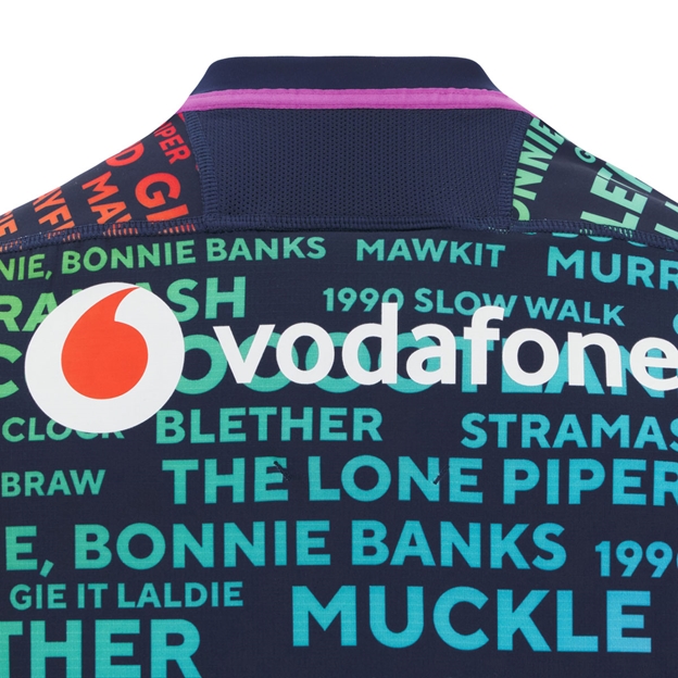 Scotland Junior Training Rugby Shirt 25/26 Rainbow - Vodafone Sponsor