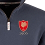 R1823 France 1906 Quarter Zip Top - Petrol Blue 