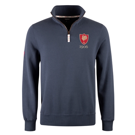 R1823 France 1906 Quarter Zip Top - Petrol Blue