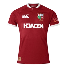 British and Irish Lions Mens Players Rugby Shirt Red - Front