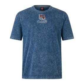 mens heritage t-shirt blue - front